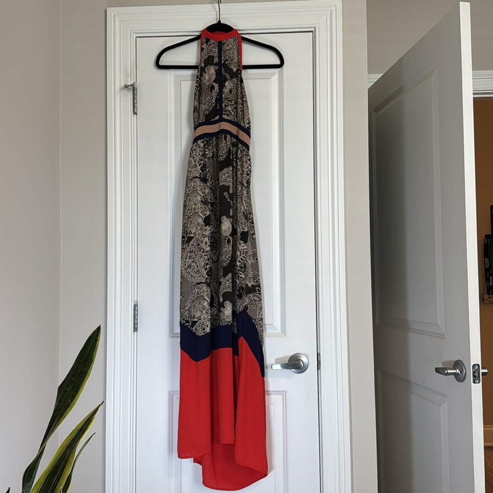 Elegant Paisley Halter Dress